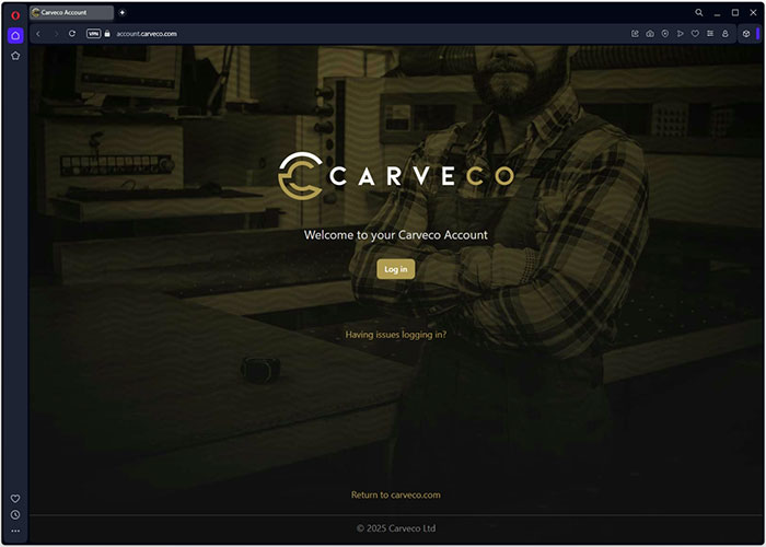 The Carveco Account home screen